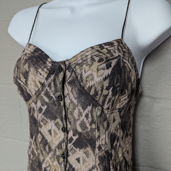 Free People New Romantics Midi Slip Dress Size 6 Babydoll Spaghetti Straps Y2K - Picture 3 of 11